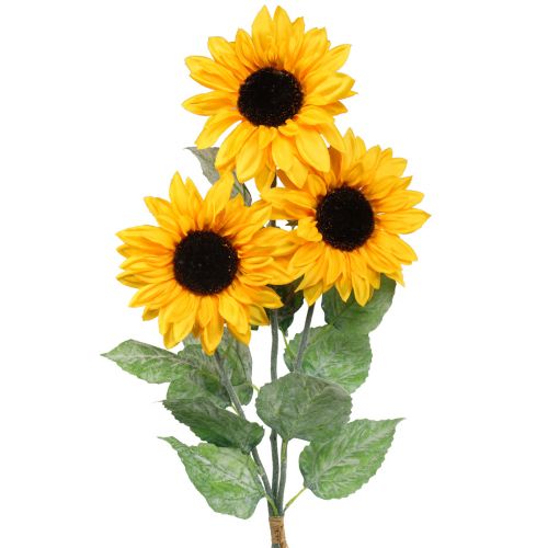 Floristik24 Plantas artificiais, girassol artificial flores artificiais amarelo 74cm 3pcs