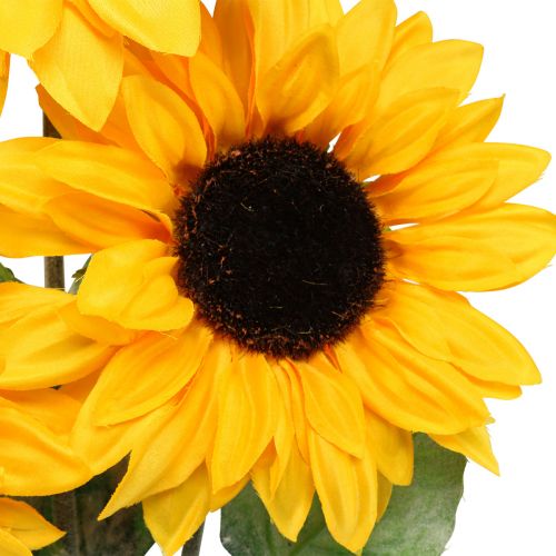 Floristik24 Plantas artificiais, girassol artificial flores artificiais amarelo 74cm 3pcs