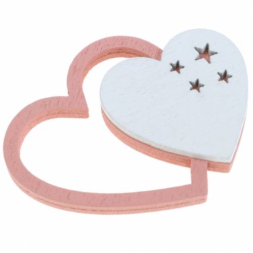 Itens Decoração dispersa corações rosa/branco 24 un
