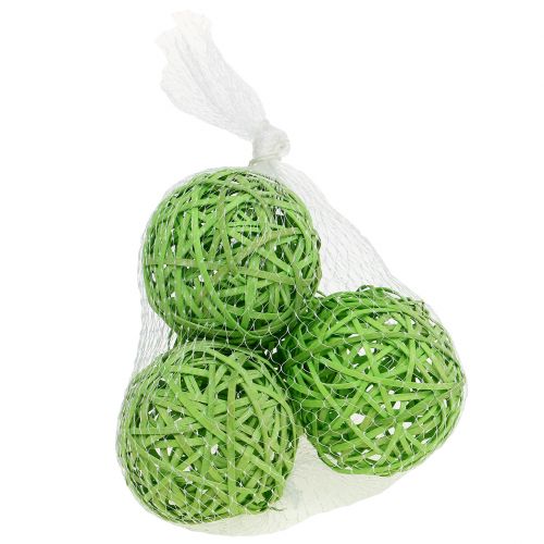 Floristik24 Bola de chips verde claro Ø8cm 4 unidades