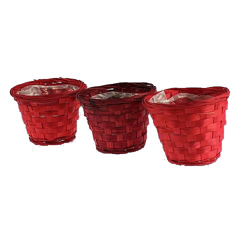 Floristik24 Cesta de chips vermelho escuro e claro Ø12cm 10pcs