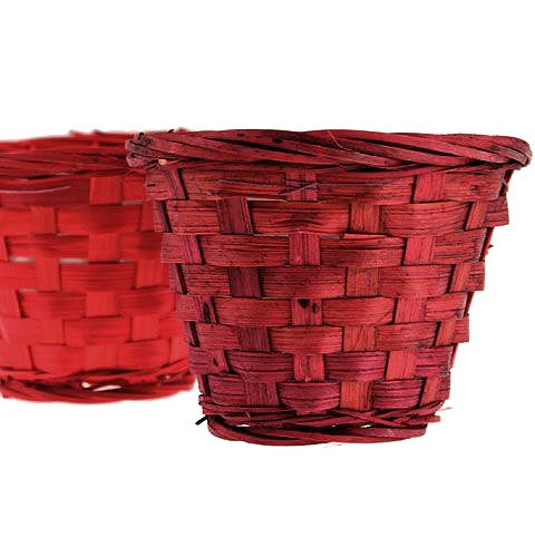 Floristik24 Cesta de chips vermelho escuro e claro Ø12cm 10pcs