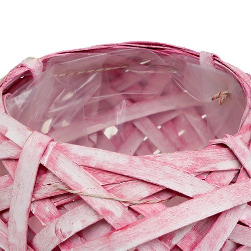Floristik24 Cesto de fichas redondo Ø15cm H14cm Rosa
