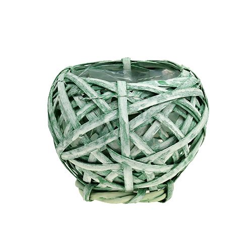 Floristik24 Cesto de batatas fritas redondo verde Ø15cm Alt.14cm