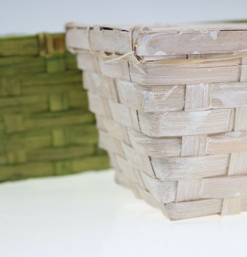 Conjunto de cesta de chips quadrado verde / branco 10 unidades | Floristik24.pt