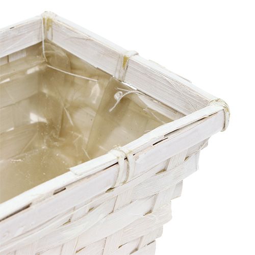 Itens Conjunto de cesto de chips quadrado branqueado 20cm x 11cm 8 peças