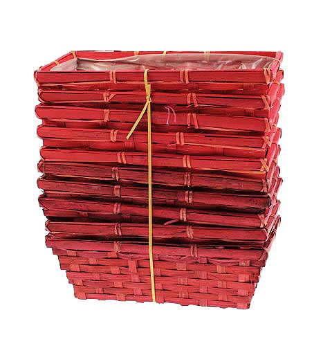 Itens Cesta de chips conjunto quadrado vermelho 25x12x9cm 10pcs