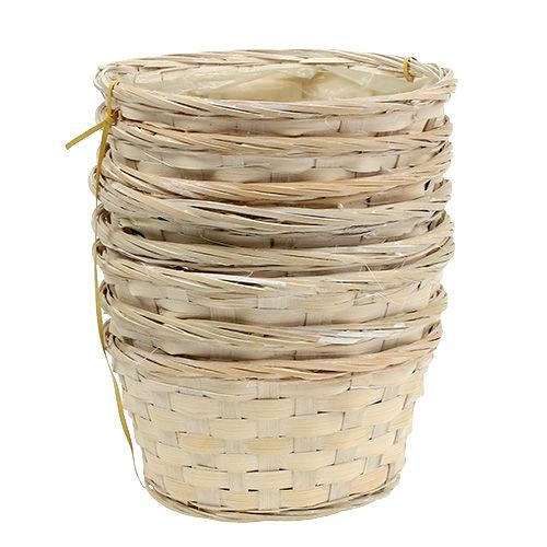 Floristik24 Bandeja de cavacos redonda 8pcs esbranquiçada. Ø20cm