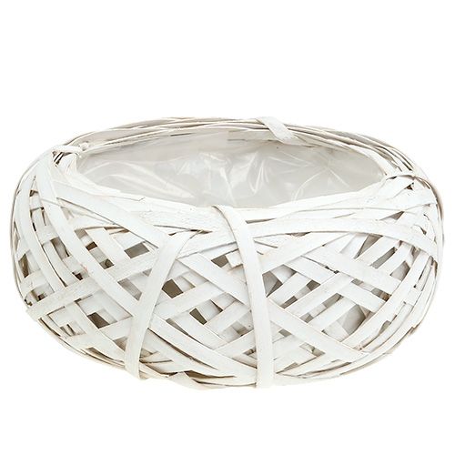 Floristik24 Bandeja de aparas para plantio branco Ø25cm H10cm