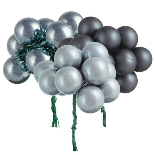Mini bolas decorativas em prata e antracite – festivas e elegantes 20 mm 140 unidades