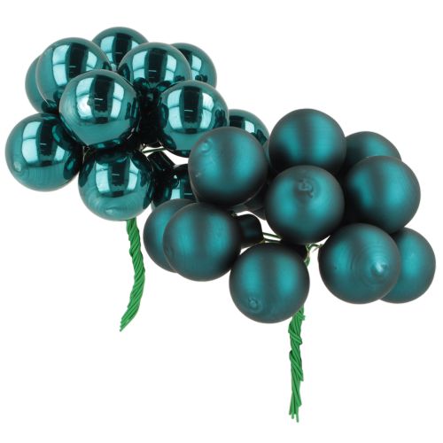 Mini enfeites de Natal em acabamento fosco brilhante com frutinhas espelhadas, 20 mm, 140 peças