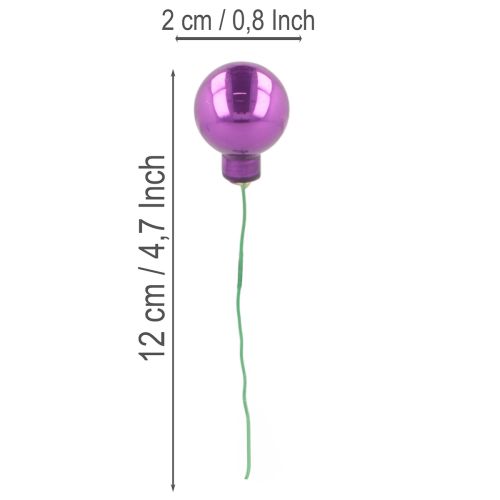 Mini enfeites de Natal em arame, frutinhas coloridas espelhadas, 25 mm, 140 peças | Floristik24.pt