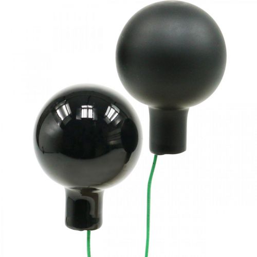 Itens Mini bolas de Natal em arame vidro preto Ø25mm 140 un