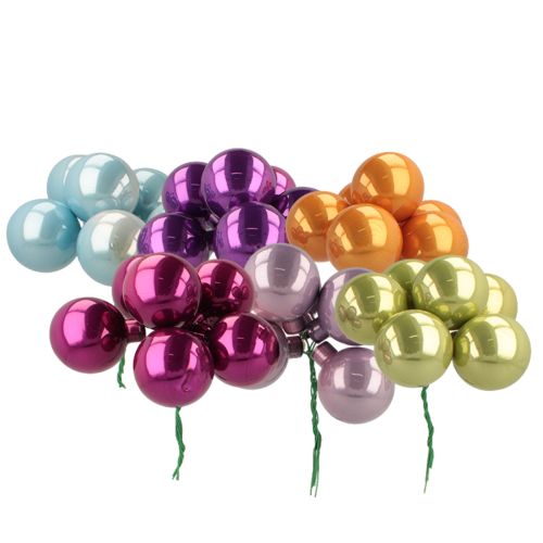 Mini enfeites de Natal em arame, frutinhas espelhadas, coloridas, 40 mm, 32 peças comprar | Floristik24.pt