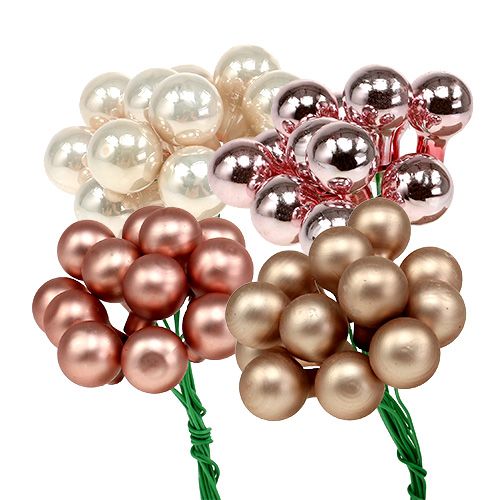 Floristik24 Mix de bagas de espelho rosa-creme 15mm 140p