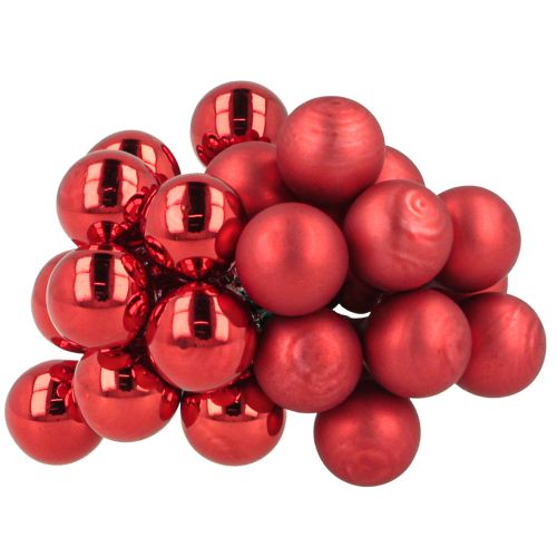 Itens Bagas espelhadas vermelhas mate, brilhantes Ø1,5cm 140 un