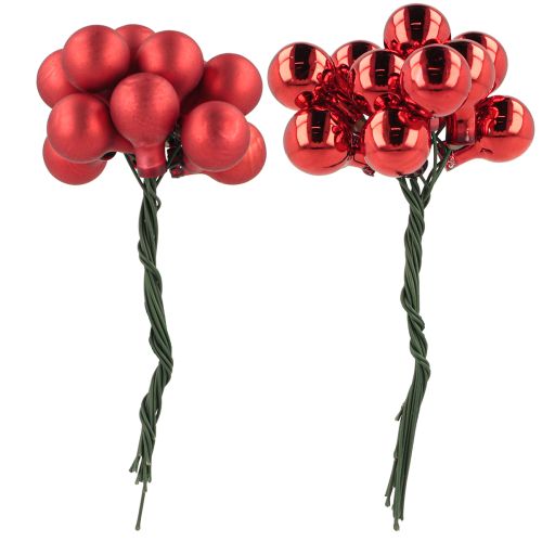 Itens Mirror Berries Vermelho Fosco, Brilhante Ø1,5cm 140 unidades