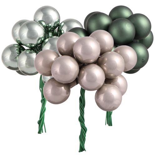 Bagas espelhadas Natal verde madrepérola cinza Ø20mm 140 un