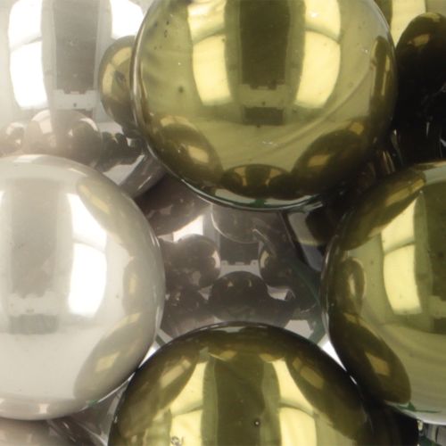 Itens Bolas de Natal Mirror Berries Verde Prata Ø20mm 140 peças