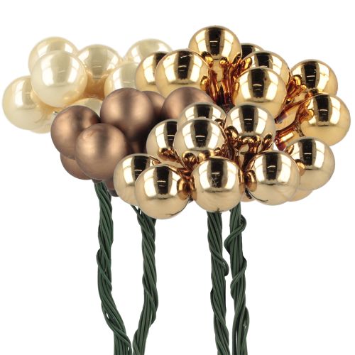 Floristik24 Espelhos de frutas Ø1,5cm marrom-dourado 140 unidades