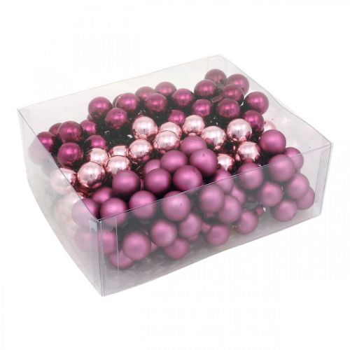 Itens Mini Bola de Natal Espelho Vidro Rosa Bagas Ø20mm 140 un