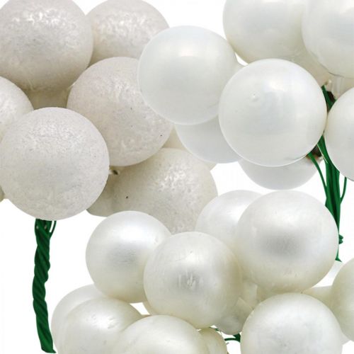 Floristik24 Mini bolas de natal mármore branco espelho frutas sortidas Ø25mm 140 un