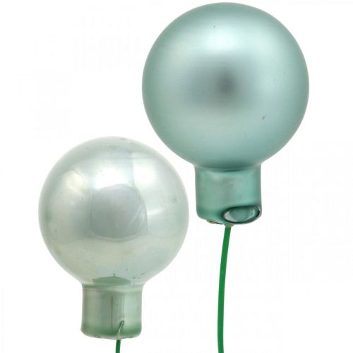 Floristik24 Mini bolas de Natal espelho menta bagas vidro Ø25mm 140un