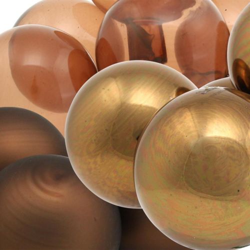 Floristik24 Mini bola de Natal com espelho de vidro marrom com bagas Ø40mm mix 32pcs
