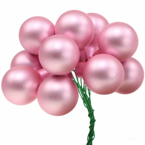 Floristik24 Mini bola de Natal em arame 40mm rosa, prata, branco 36 unidades