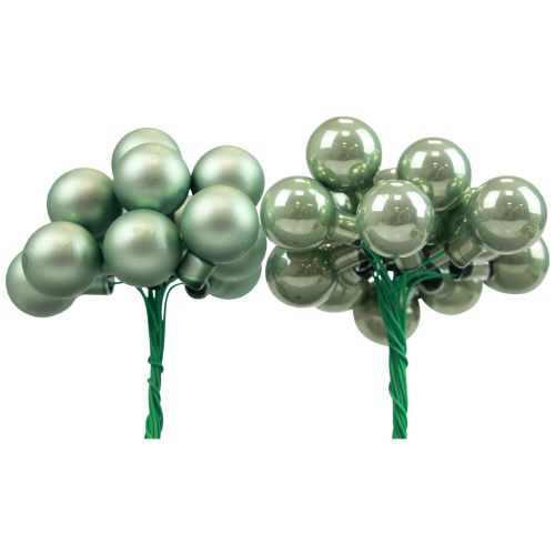 Floristik24 Bagas espelhadas mistura verde pastel Ø20mm 140un