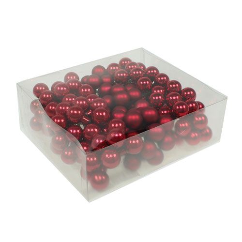 Floristik24 Bagas espelhadas Bordo Mix Ø25mm 140un