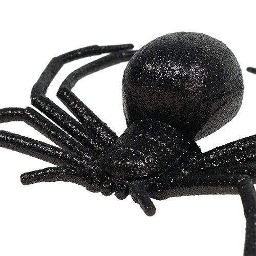 Floristik24 Aranha preta 16cm com mica