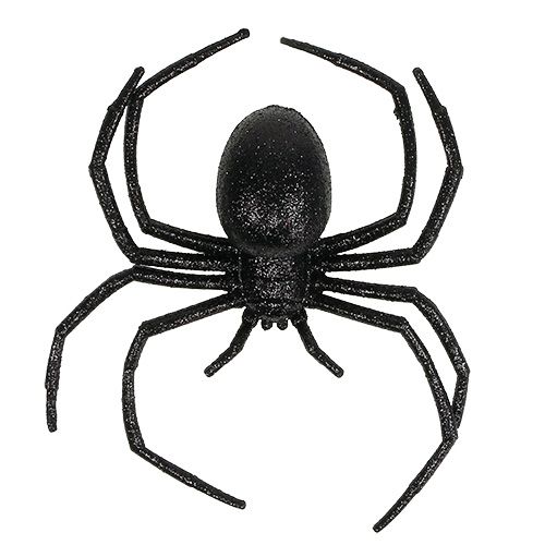 Floristik24 Aranha preta 16cm com mica
