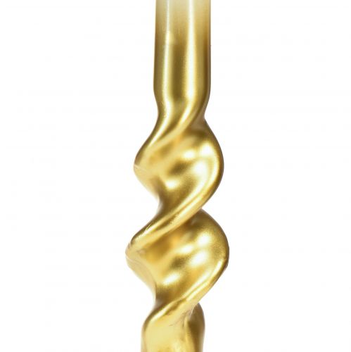 Itens Velas torcidas velas em espiral de ouro branco Ø2cm Alt.30cm 2 unidades