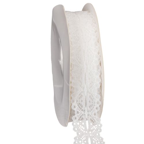 Fita decorativa de algodão com padrão de renda em rolo para trabalhos manuais e decoração, 25 mm de largura, 10 m de comprimento.