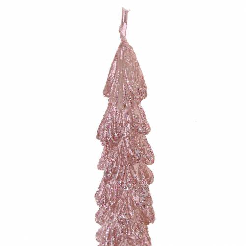 Floristik24 Velas cônicas fir rosa metálico 30 mm × 260 mm 2 unidades
