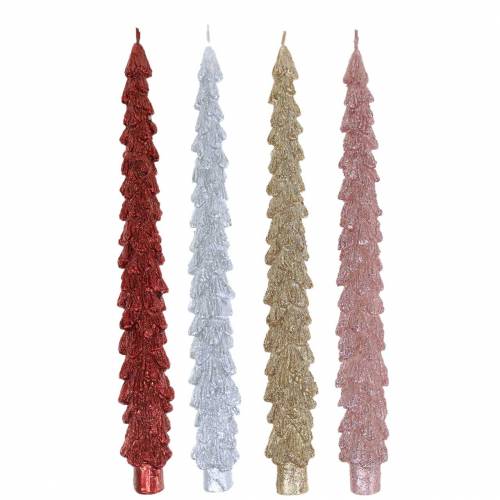 Velas cônicas de abeto 30mm × 260mm 2pcs Cores diferentes