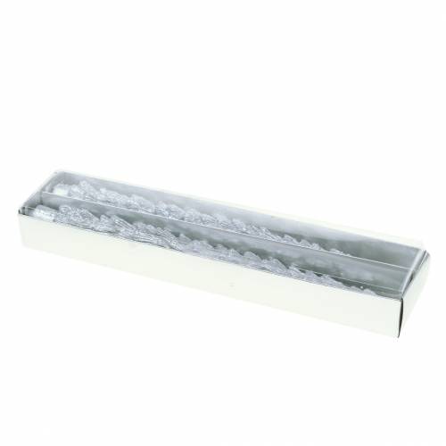 Floristik24 Velas cônicas de abeto prata 30 mm × 260 mm 2 unidades