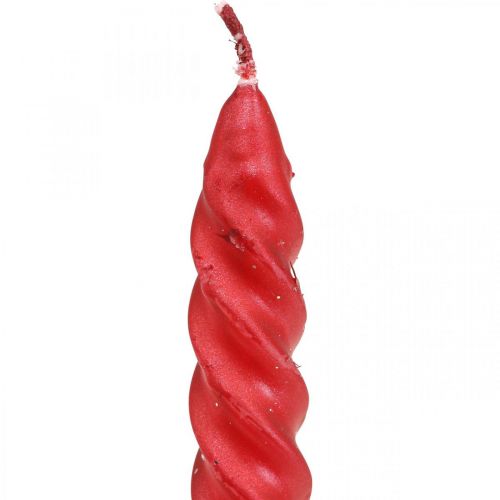 Itens Velas cônicas velas torcidas velas em espiral vermelho 24cm 2uds