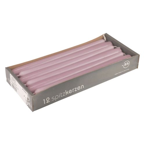 Floristik24 Velas cónicas Velas Wenzel lilás 250/23mm 12 un