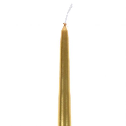 Floristik24 Velas cônicas 400/25 ouro 8 peças