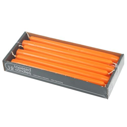 Floristik24 Velas cônicas 250/23 Laranja 12 peças