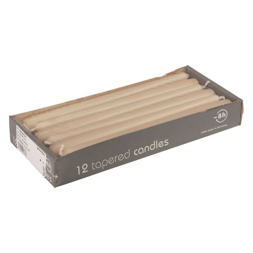Itens Velas cônicas Velas Wenzel bege 250/23mm 12 un