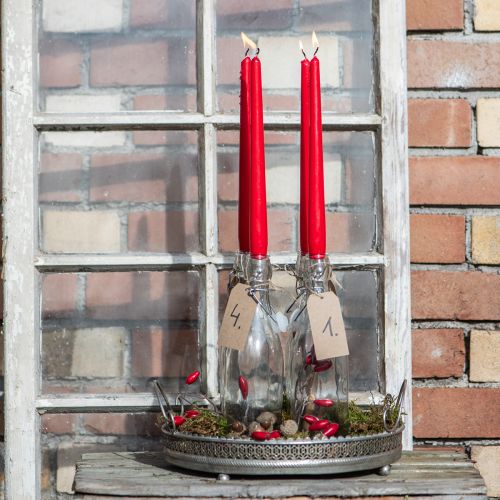 Velas cônicas 250/23 rubi (12 unidades) | Floristik24.pt