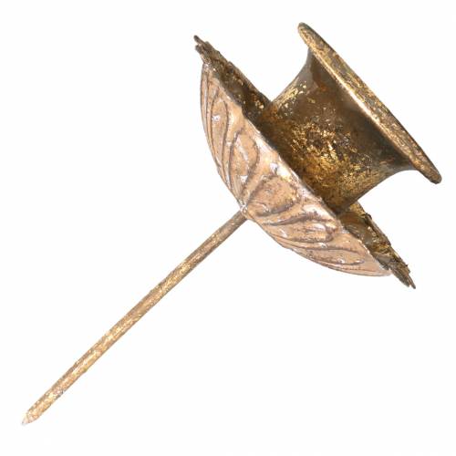 Floristik24 Castiçal cônico para colar estilo antigo dourado Ø8,5cm 4 unidades