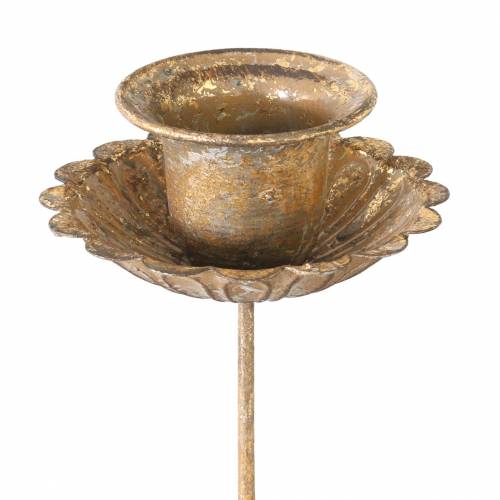 Floristik24 Castiçal cônico para colar estilo antigo dourado Ø8,5cm 4 unidades