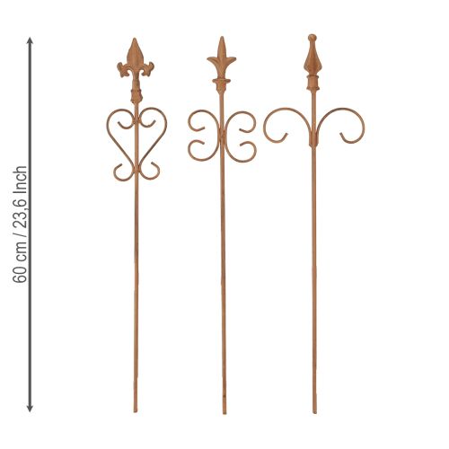 Floristik24 Decoração de jardim vintage vara edelrost decoração sortida 58cm 3 peças