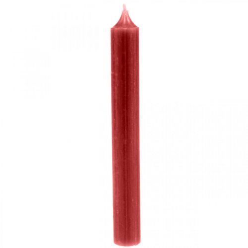 Floristik24 Vela de haste velas de cor vermelha rubi vermelho 180mm/Ø21mm 6pcs