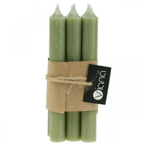Itens Vela vara velas de cera tingida verde 180mm/Ø21mm 6un