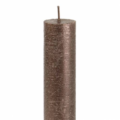 Itens Velas cônicas cor sólida cobre metálico 34mm×240mm 4 un